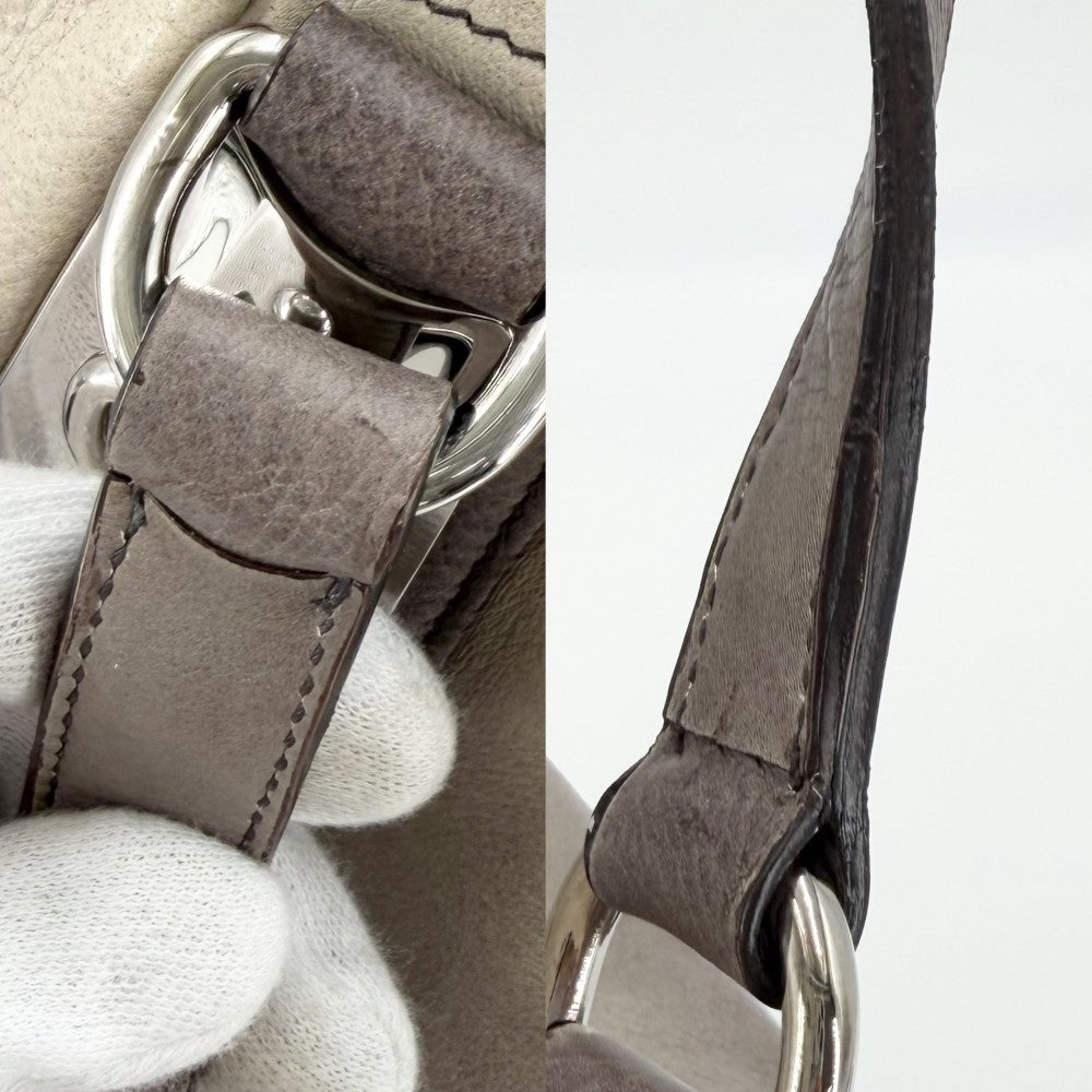 PRADA プラダ トートバッグ グラデーション ショルダーバッグ BR3830 レザー ベージュ グレー シルバー金具 レディース【中古品】