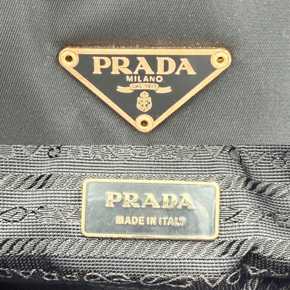 【開店SALE】 PRADA プラダ ハンドバッグ トライアングルロゴ トートバッグ BR0344 レザー ブラック 黒 ゴールド金具 レディース【中古品】