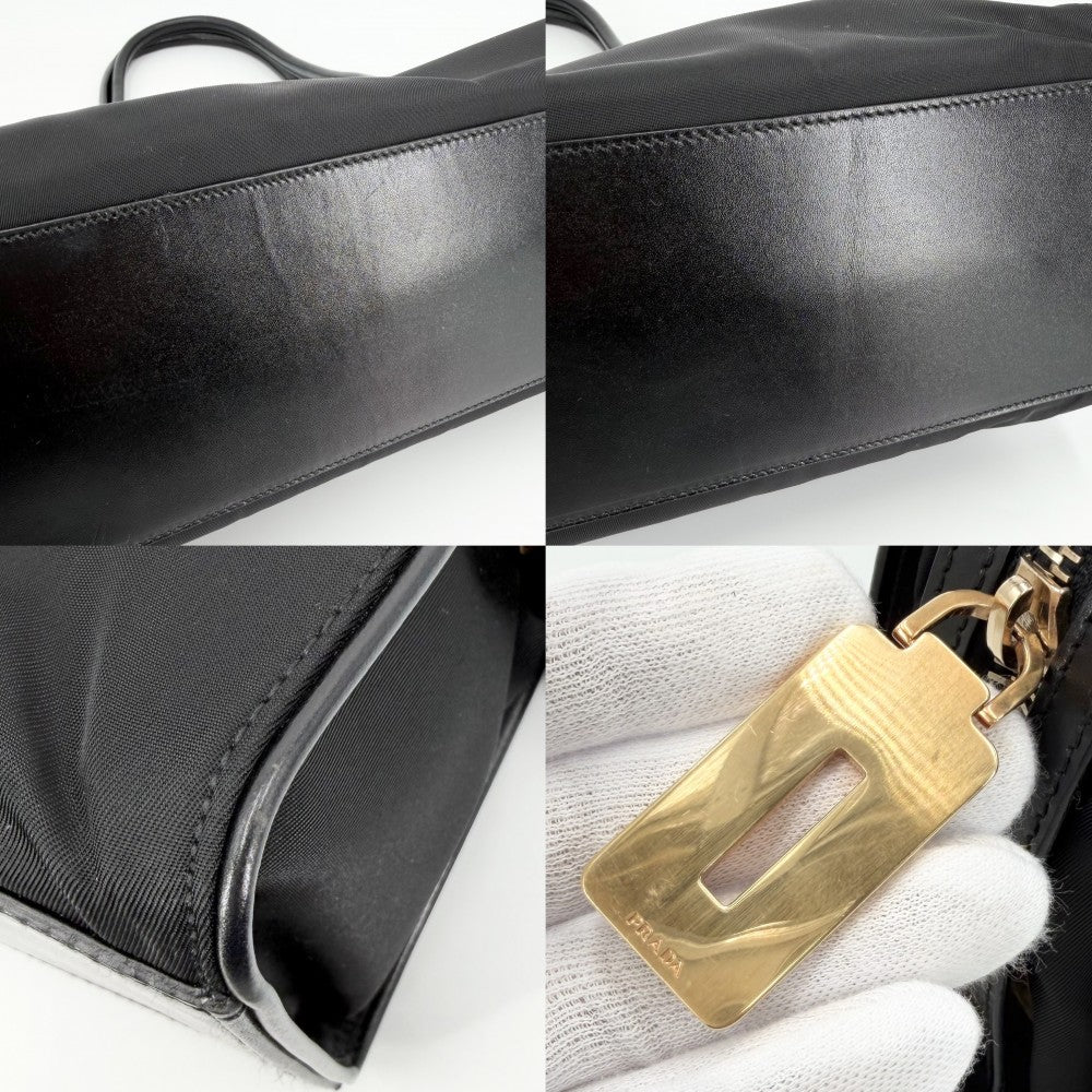【開店SALE】 PRADA プラダ ハンドバッグ トライアングルロゴ トートバッグ BR0344 レザー ブラック 黒 ゴールド金具 レディース【中古品】