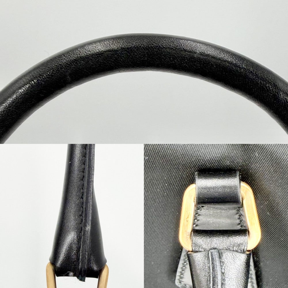 【開店SALE】 PRADA プラダ ハンドバッグ トライアングルロゴ トートバッグ BR0344 レザー ブラック 黒 ゴールド金具 レディース【中古品】