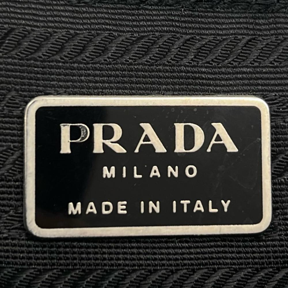 PRADA プラダ トートバッグ 三角ロゴプレート ナイロン ブラック 黒 シルバー金具 レディース【中古品】