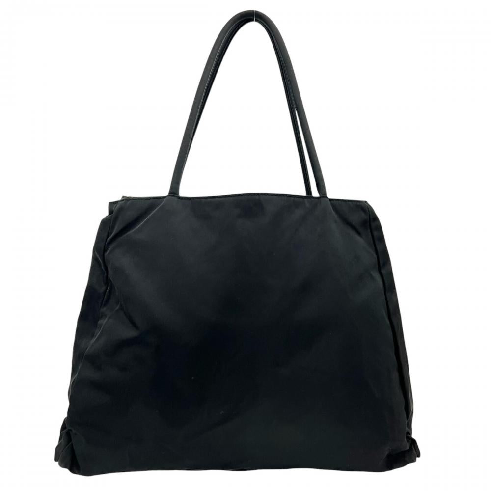 PRADA プラダ トートバッグ 三角ロゴプレート ナイロン ブラック 黒 シルバー金具 レディース【中古品】