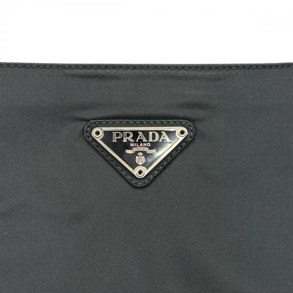 PRADA プラダ トートバッグ ナイロンバッグ トライアングルロゴ ナイロン ブラック 黒 シルバー金具 レディース【中古品】
