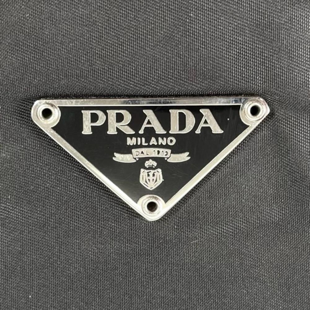 PRADA プラダ トートバッグ ナイロントートバッグ トライアングルロゴ ナイロン ブラック 黒 シルバー金具 レディース【中古品】