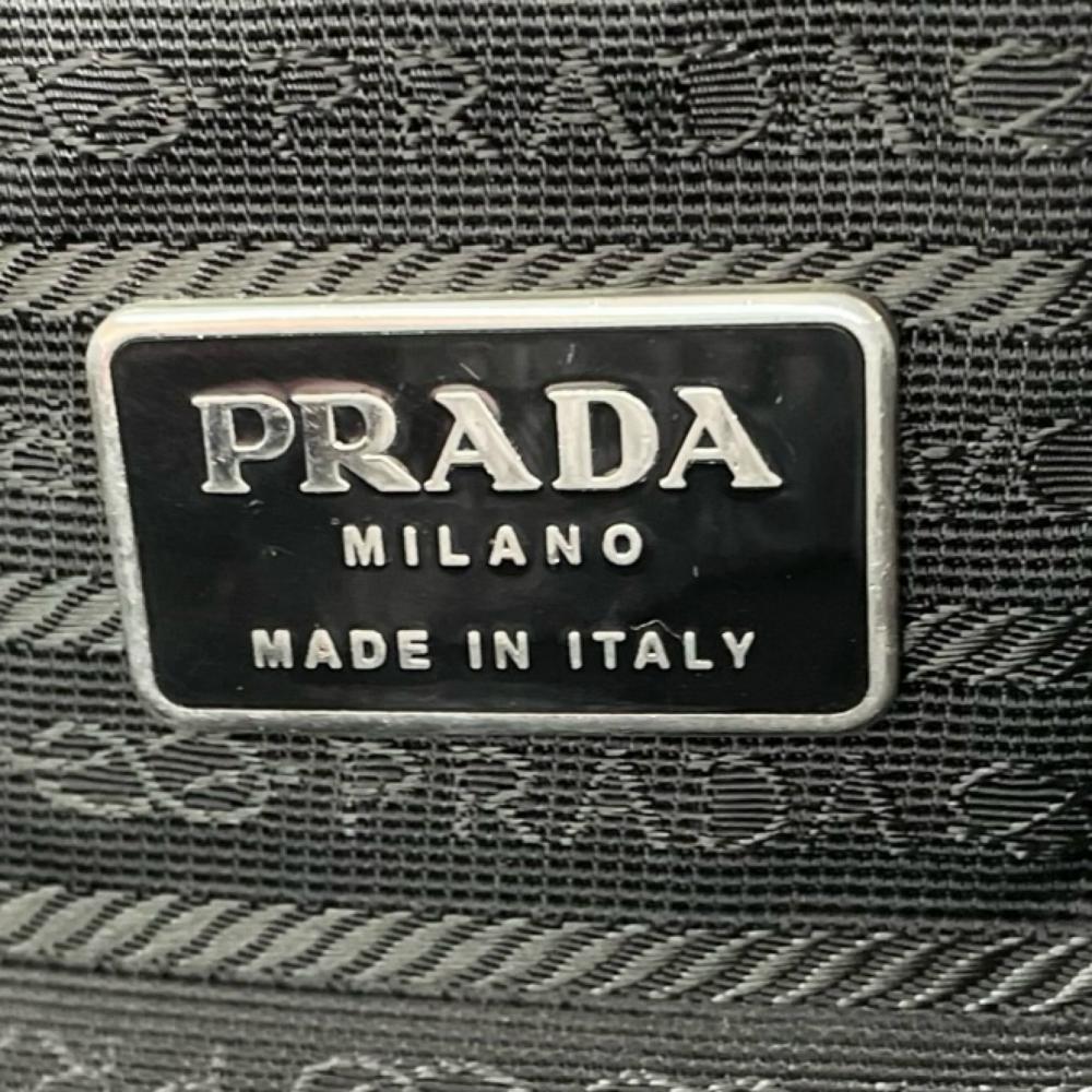 PRADA プラダ トートバッグ ナイロントートバッグ トライアングルロゴ ナイロン ブラック 黒 シルバー金具 レディース【中古品】