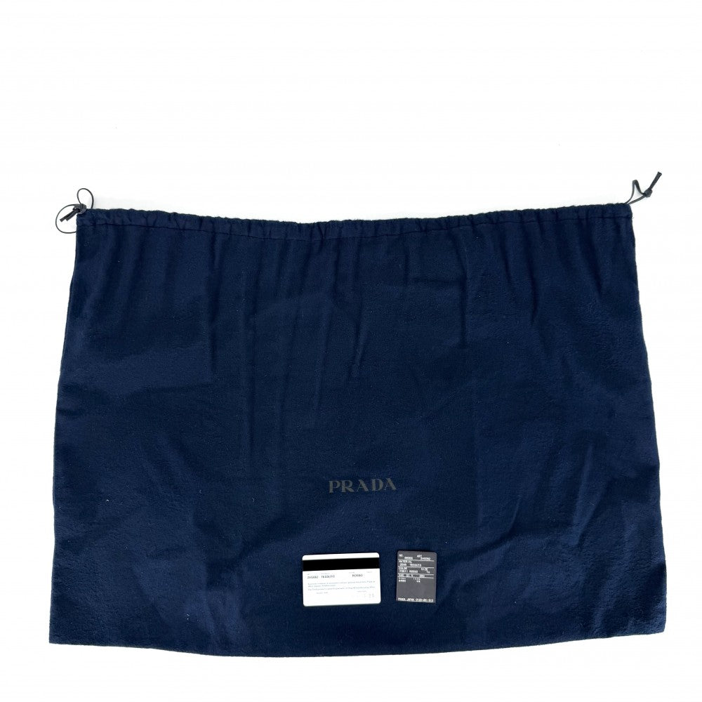 PRADA プラダ ハンドバッグ パデッドRe Nylon トートバッグ 2VG082 ナイロン レッド 赤 シルバー金具 レディース【中古品】