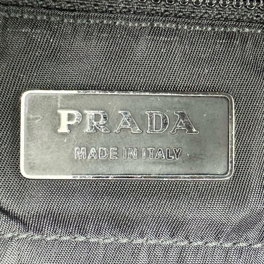 PRADA プラダ トートバッグ テスート トライアングルロゴ ナイロン ブラック 黒 シルバー金具 レディース【中古品】