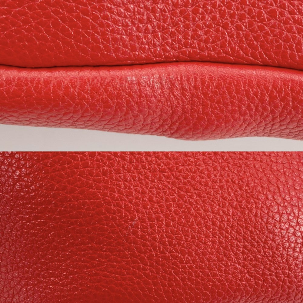 PRADA プラダ ハンドバッグ トライアングルロゴ チェーン 1BC026 レザー レッド 赤 シルバー金具 レディース【中古品】