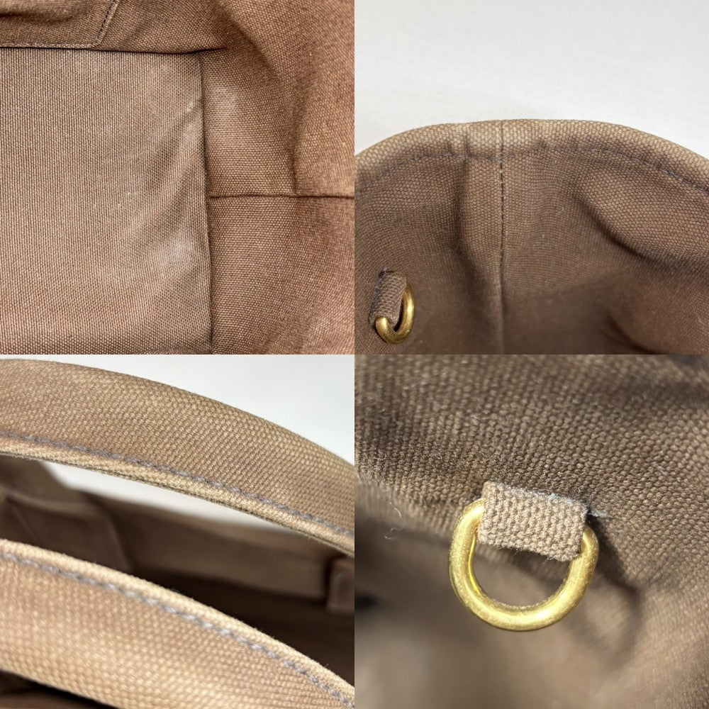 PRADA プラダ 2WAY ショルダーバッグ ハンドバッグ トライアングルロゴ かごバッグ 1BG155 キャンバス ストロー ブラウン 茶 レディース【中古品】