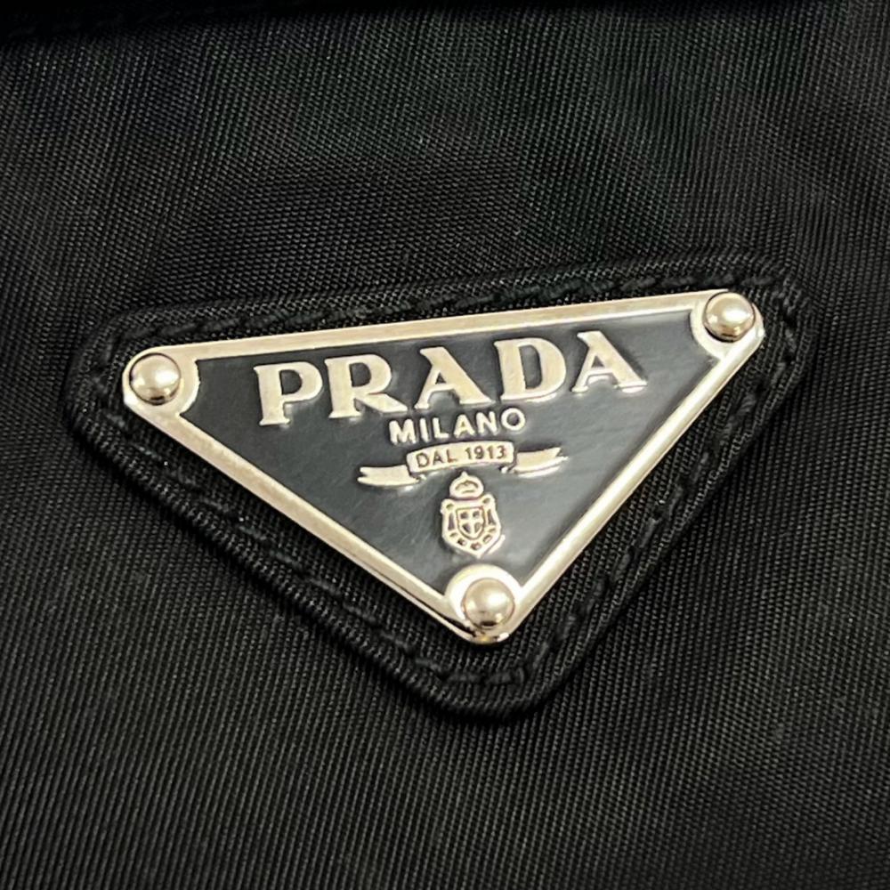 PRADA プラダ ボディバッグ テスート トライアングルロゴ 2VL005 ナイロン ブラック 黒 シルバー金具 メンズ【中古品】