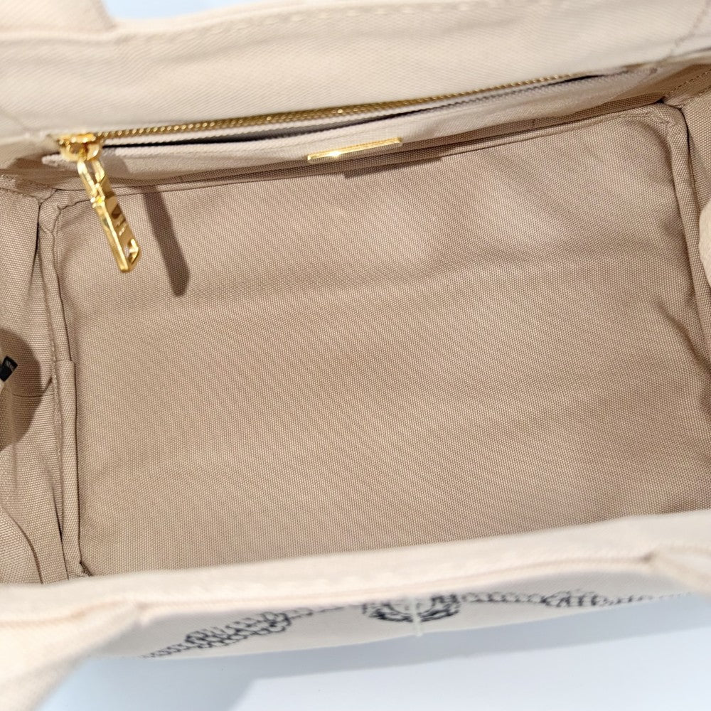 【開店SALE】 PRADA プラダ ハンドバッグ カナパ トートバッグ トライアングルロゴ 2WAY ショルダーバッグ 1BG642 コットン ベージュ ゴールド金具 レディース【中古品】