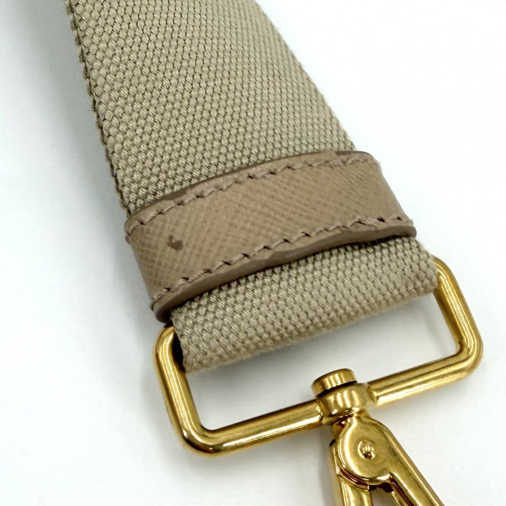 【開店SALE】 PRADA プラダ ハンドバッグ カナパ トートバッグ トライアングルロゴ 2WAY ショルダーバッグ 1BG642 コットン ベージュ ゴールド金具 レディース【中古品】