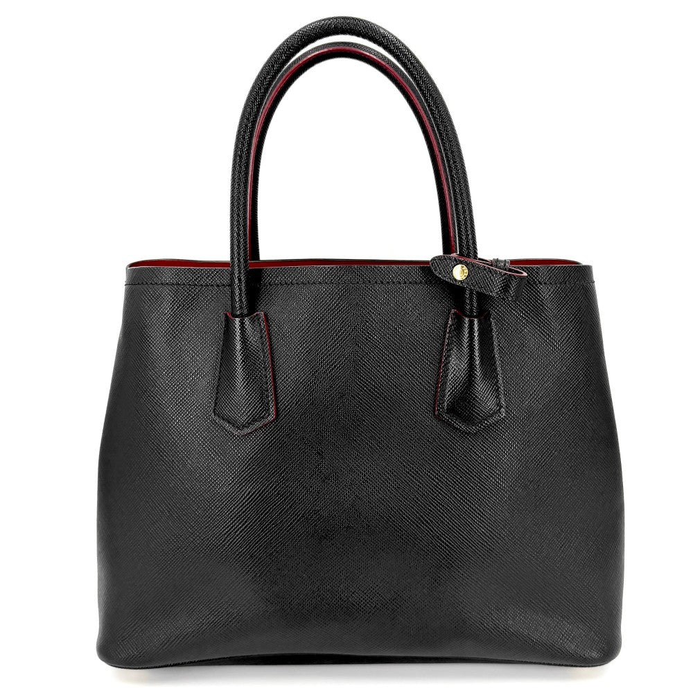 PRADA プラダ 2WAY ドゥーブレ ミディアム ハンドバッグ ショルダーバッグ トライアングルロゴ 1BG775 レザー ブラック 黒 ゴールド金具 レディース【中古品】