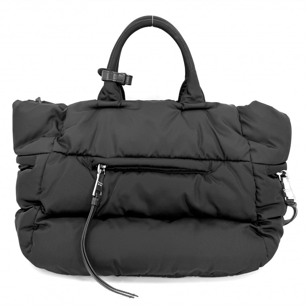 PRADA プラダ 2WAY ボンバー トライアングルロゴ ハンドバッグ ショルダーバッグ トートバッグ BN2632 ナイロン ブラック 黒 シルバー金具 レディース【中古品】
