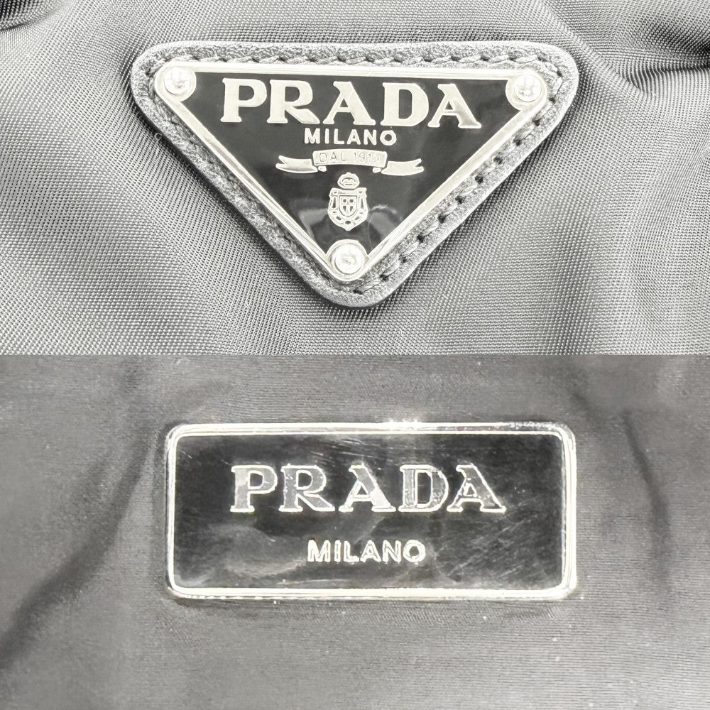 PRADA プラダ 2WAY ボンバー トライアングルロゴ ハンドバッグ ショルダーバッグ トートバッグ BN2632 ナイロン ブラック 黒 シルバー金具 レディース【中古品】