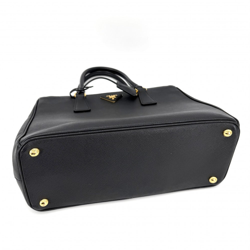 PRADA プラダ 2WAY ガレリア ラージ ハンドバッグ ショルダーバッグ 1BA274 レザー ブラック 黒 ゴールド金具 レディース【中古品】