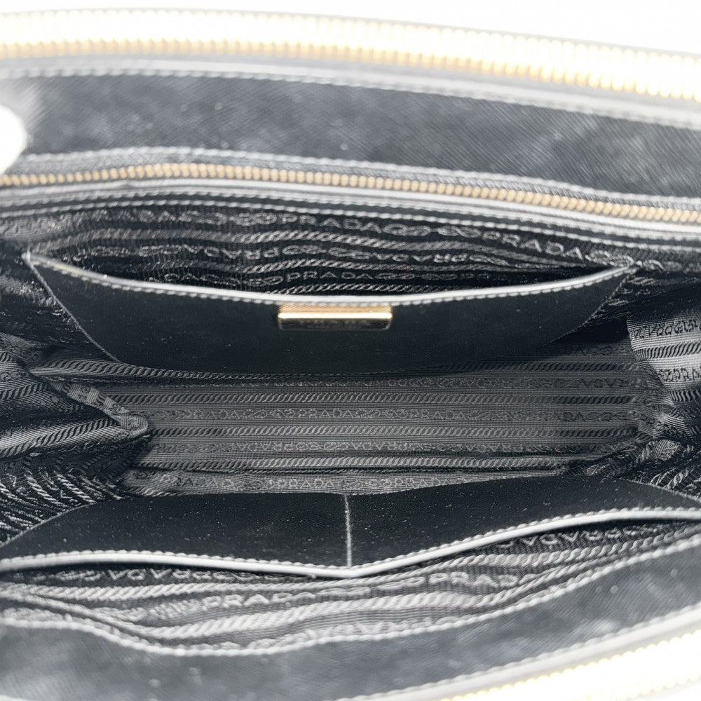 PRADA プラダ 2WAY ガレリア ラージ ハンドバッグ ショルダーバッグ 1BA274 レザー ブラック 黒 ゴールド金具 レディース【中古品】