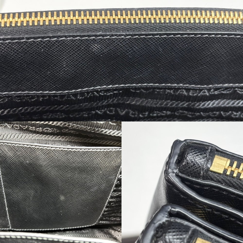 PRADA プラダ 2WAY ガレリア ラージ ハンドバッグ ショルダーバッグ 1BA274 レザー ブラック 黒 ゴールド金具 レディース【中古品】