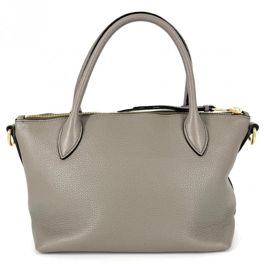 PRADA プラダ 2WAY ショルダーバッグ ハンドバッグ トライアングルロゴ 1BA111 レザー グレージュ ゴールド金具 レディース【中古品】