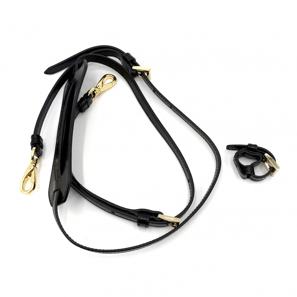 PRADA プラダ 2WAY ボニー ミニ ハンドバッグ ショルダーバッグ トライアングルロゴ 1BA486 レザー ブラック 黒 ゴールド金具 レディース【中古品】