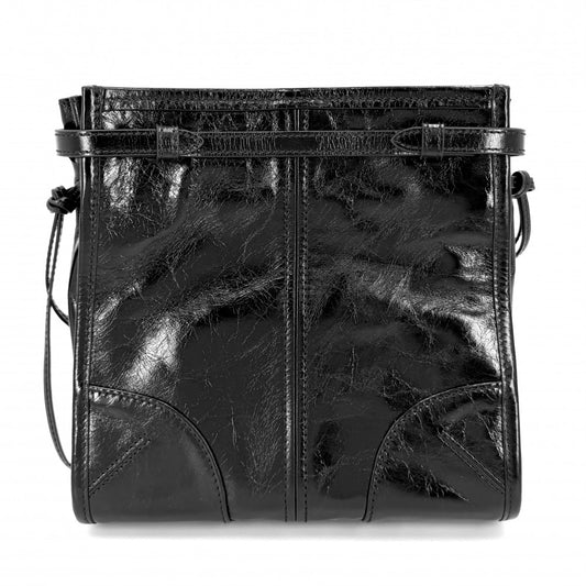 PRADA プラダ ショルダーバッグ ボニー トライアングルロゴ ポシェット 1BH229 レザー ブラック 黒 ゴールド金具 レディース【中古品】