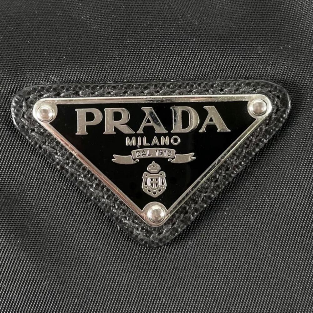 PRADA プラダ ボストンバッグ ダッフルバッグ 2WAY VS0350 ナイロン サフィアーノ ブラック 黒 シルバー金具 メンズ【中古品】
