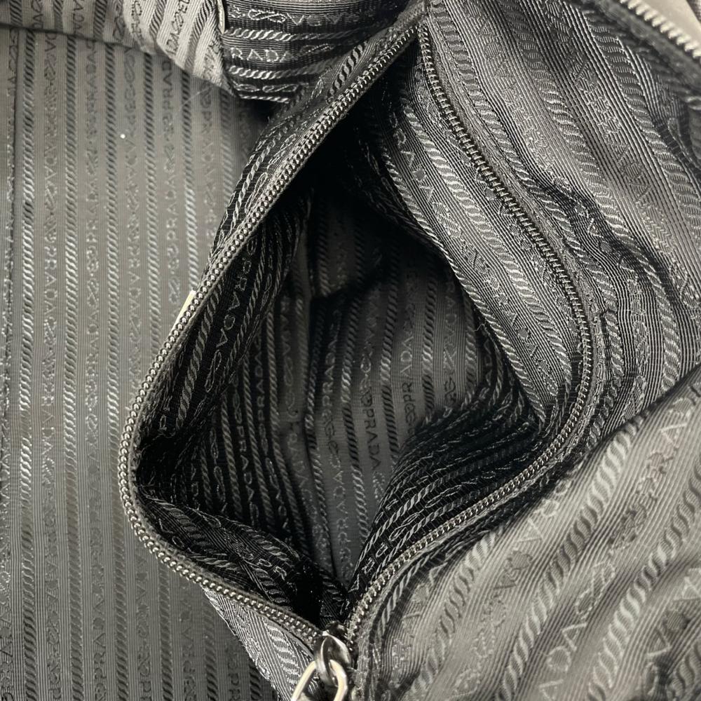 PRADA プラダ ボストンバッグ ダッフルバッグ 2WAY VS0350 ナイロン サフィアーノ ブラック 黒 シルバー金具 メンズ【中古品】
