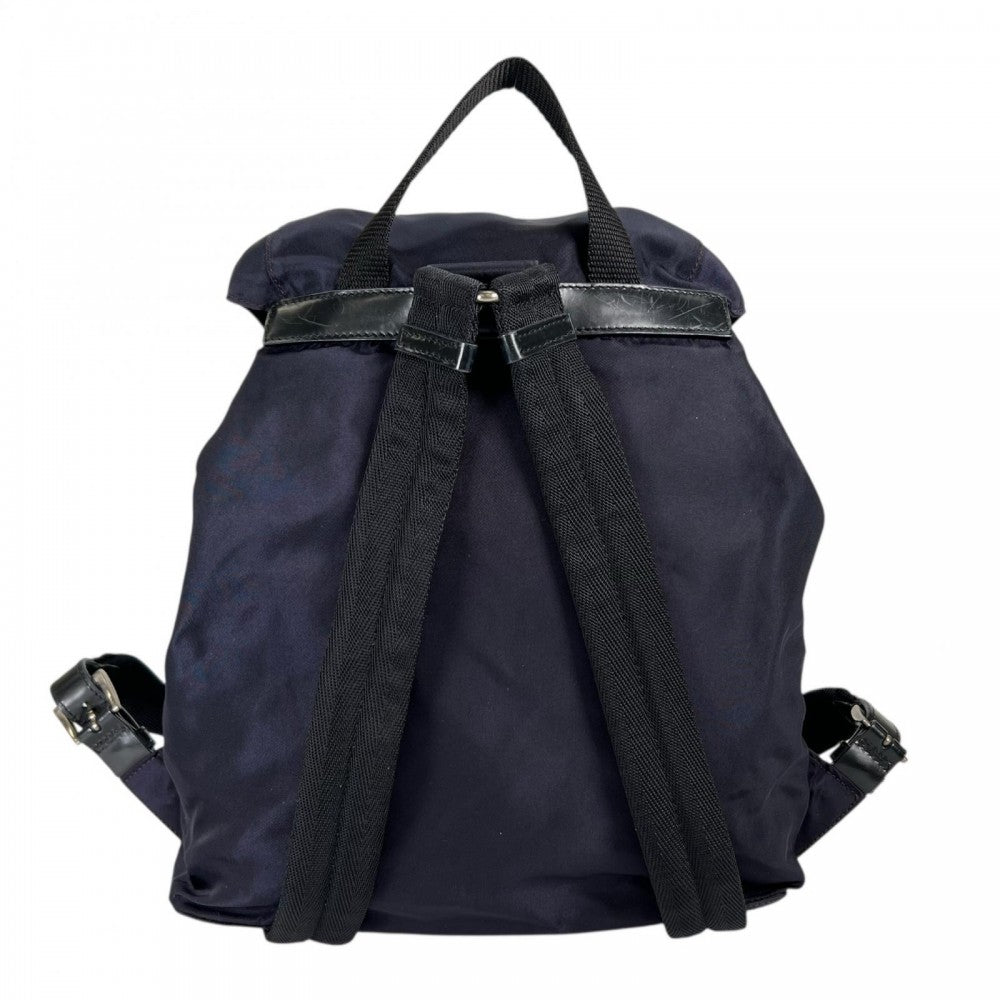 PRADA プラダ リュック B4650 ネイビー 紺 シルバー金具 レディース【中古品】