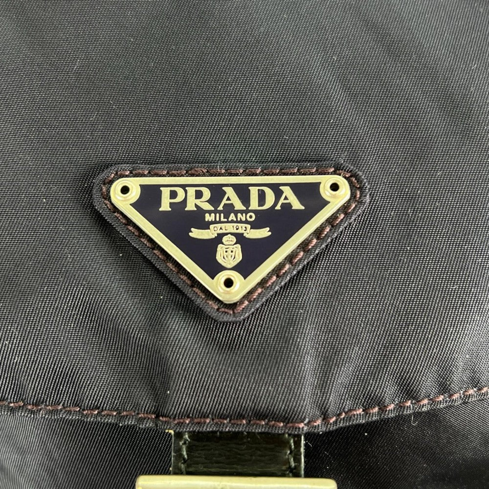 PRADA プラダ リュック B4650 ネイビー 紺 シルバー金具 レディース【中古品】