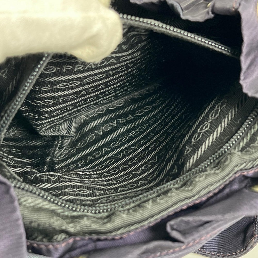 PRADA プラダ リュック B4650 ネイビー 紺 シルバー金具 レディース【中古品】