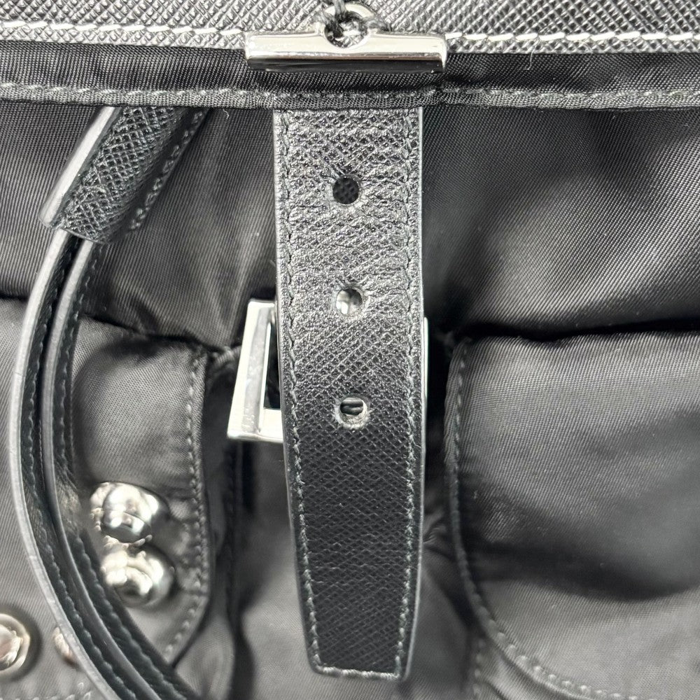 PRADA プラダ リュック テスート ロボット バックパック トライアングルロゴ メンズ レディース 1BZ811 ナイロン レザー ブラック 黒 シルバー金具 ユニセックス【中古品】