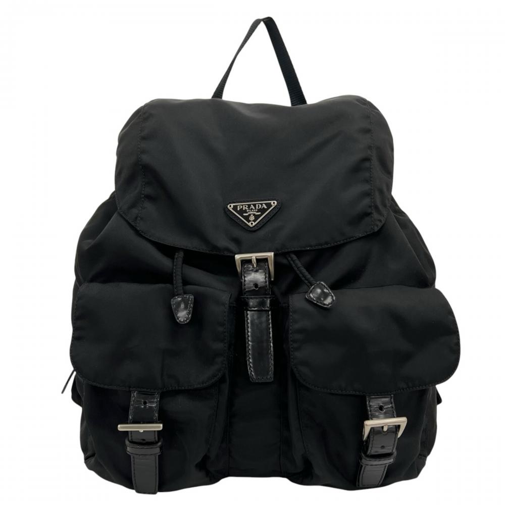 PRADA プラダ リュック ヴェラ テスート B2811 ナイロン ブラック 黒 シルバー金具 レディース【中古品】