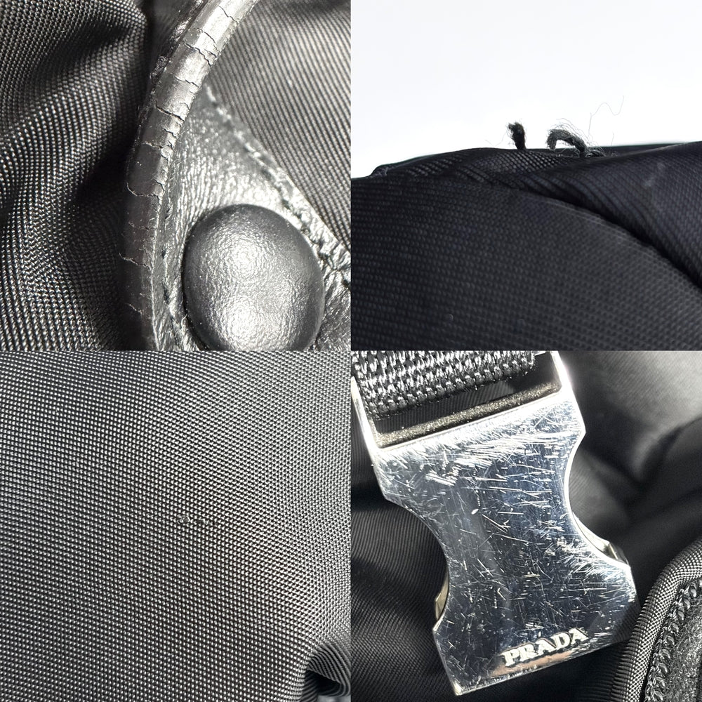 PRADA プラダ リュック バックパック Re-Nylon トライアングルロゴ メンズ レディース ナイロン ブラック 黒 シルバー金具 ユニセックス【中古品】