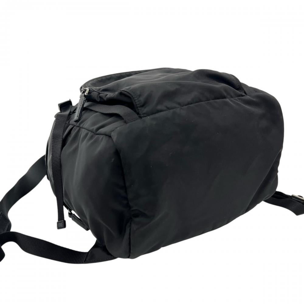 PRADA プラダ リュック トライアングルロゴ 1BZ039 ナイロン ブラック 黒 シルバー金具 レディース【中古品】