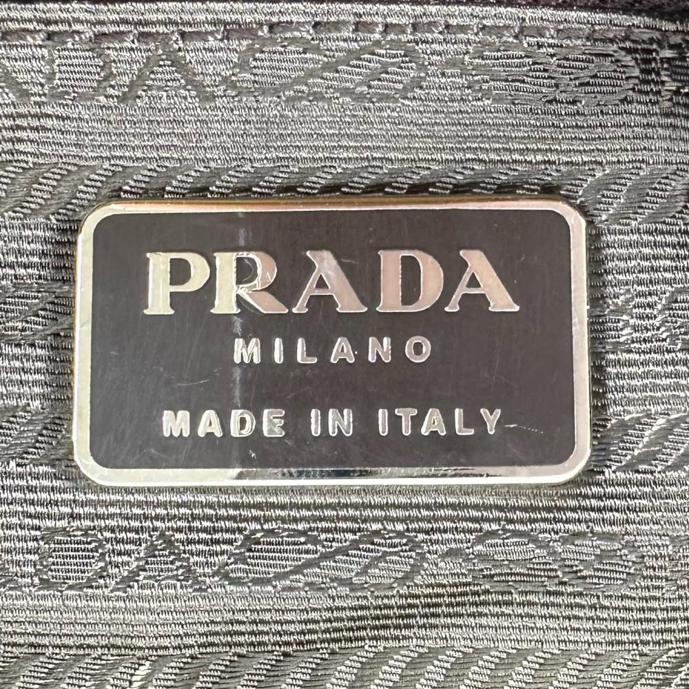 PRADA プラダ リュック テスート ナイロン トライアングルロゴ B5885 ナイロン ブラウン系 シルバー金具 レディース【中古品】