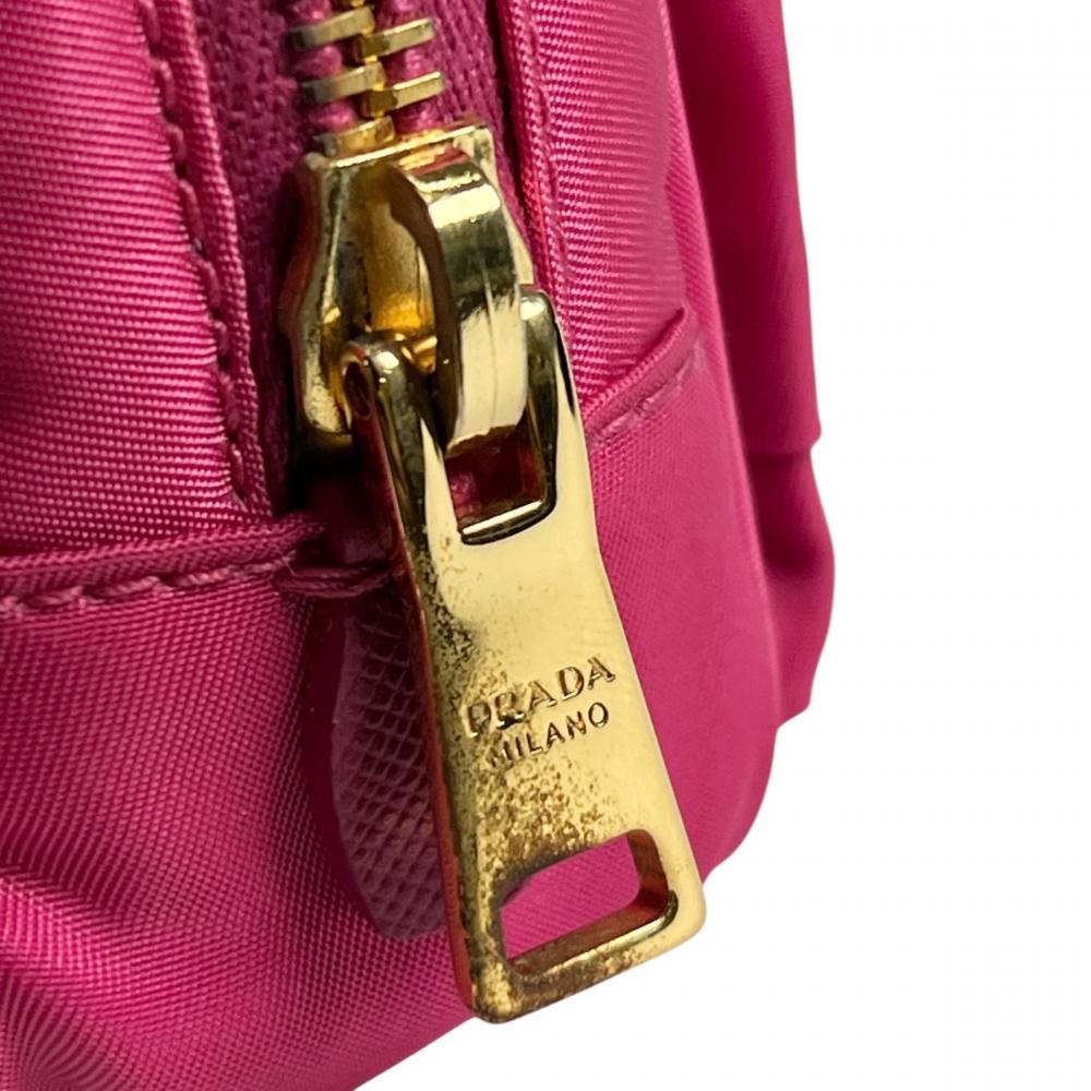 PRADA プラダ ショルダーバッグ テスート フィオッコ リボン 1N1727 ナイロン ピンク ゴールド金具 レディース【中古品】