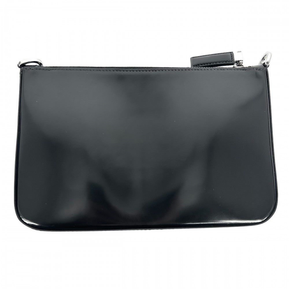 【開店SALE】 PRADA プラダ ショルダーバッグ トライアングルロゴ ポーチ付き かばん 鞄 2VH129 レザー ブラック 黒 シルバー金具 レディース【中古品】
