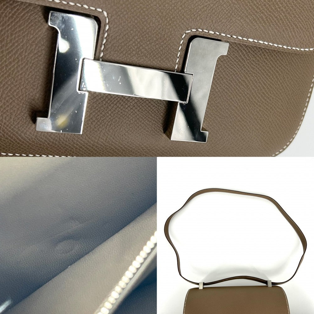 HERMES エルメス ショルダーバッグ コンスタンス24 ポシェット ブラウン 本革 かばん 鞄 Y刻印 ヴォーエプソン エトゥープ シルバー金具 レディース 2020年【中古品】