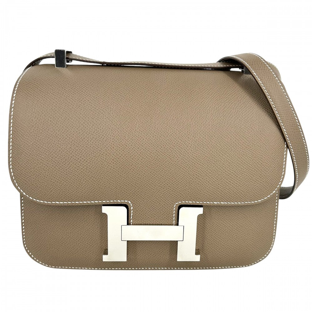 HERMES エルメス ショルダーバッグ コンスタンス24 ポシェット ブラウン 本革 かばん 鞄 Y刻印 ヴォーエプソン エトゥープ シルバー金具 レディース 2020年【中古品】