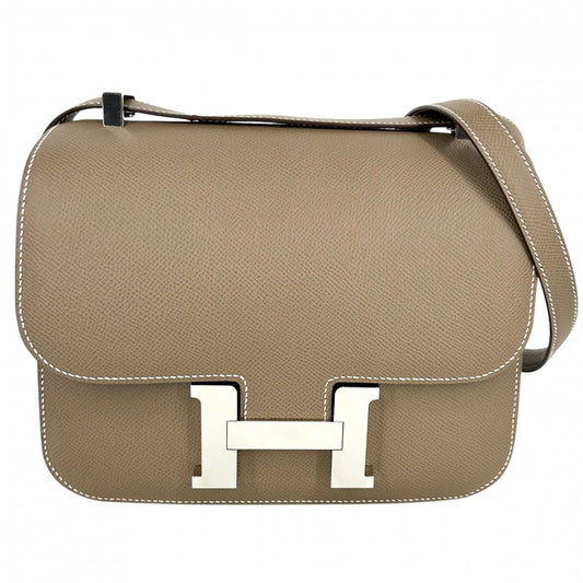 【開店SALE】 HERMES エルメス ショルダーバッグ コンスタンス24 ポシェット ブラウン 本革 かばん 鞄 Y刻印 ヴォーエプソン エトゥープ シルバー金具 レディース 2020年【中古品】