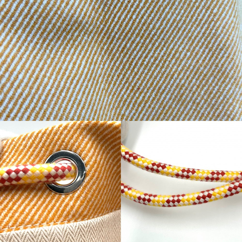 【開店SALE】 HERMES エルメス ショルダーバッグ エポぺ ダッフルバッグ かばん 鞄 ウール イエロー系 シルバー金具 レディース【中古品】