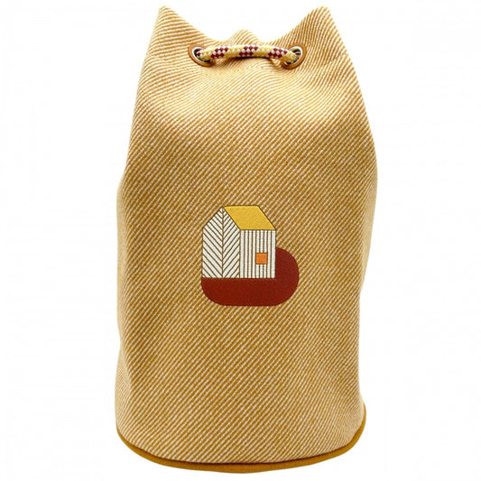 【開店SALE】 HERMES エルメス ショルダーバッグ エポぺ ダッフルバッグ かばん 鞄 ウール イエロー系 シルバー金具 レディース【中古品】