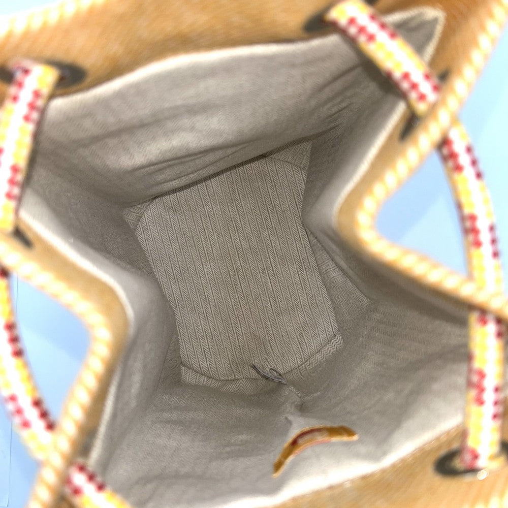 【開店SALE】 HERMES エルメス ショルダーバッグ エポぺ ダッフルバッグ かばん 鞄 ウール イエロー系 シルバー金具 レディース【中古品】