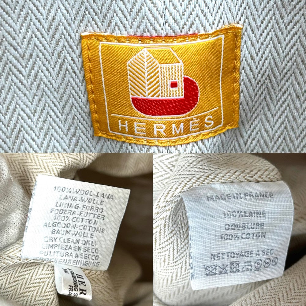 【開店SALE】 HERMES エルメス ショルダーバッグ エポぺ ダッフルバッグ かばん 鞄 ウール イエロー系 シルバー金具 レディース【中古品】