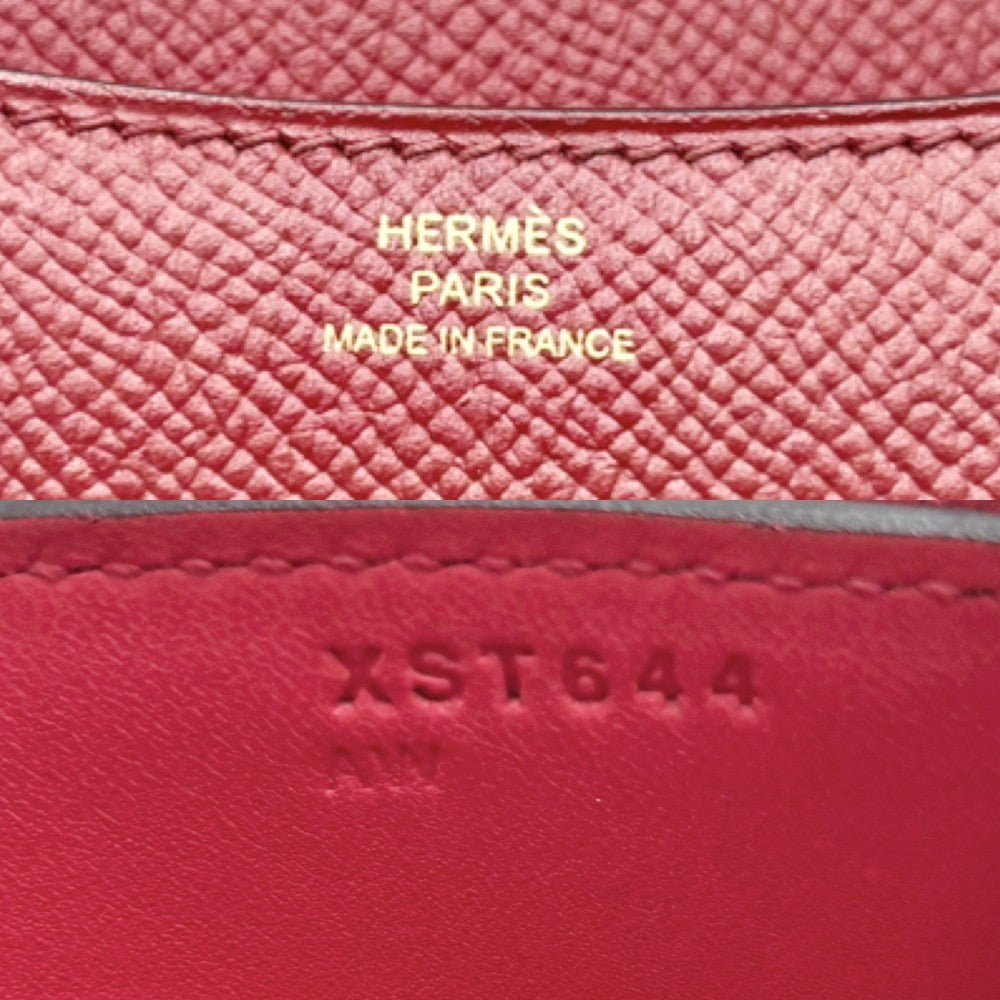 【開店SALE】 HERMES エルメス ショルダーバッグ コンスタンスミニ ポシェット 革 かばん 鞄 X刻印 ヴォーエプソン レッド 赤 ゴールド金具 レディース 2016年【中古品】
