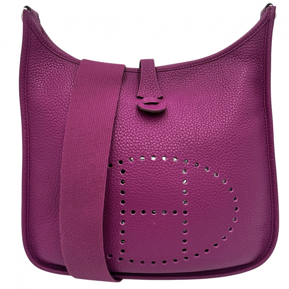 【開店SALE】 HERMES エルメス ショルダーバッグ エブリン1PM Hロゴ □JO刻印 トリヨン ピンクパープル シルバー金具 レディース 2011年【中古品】