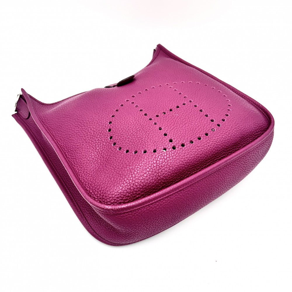 【開店SALE】 HERMES エルメス ショルダーバッグ エブリン1PM Hロゴ □JO刻印 トリヨン ピンクパープル シルバー金具 レディース 2011年【中古品】