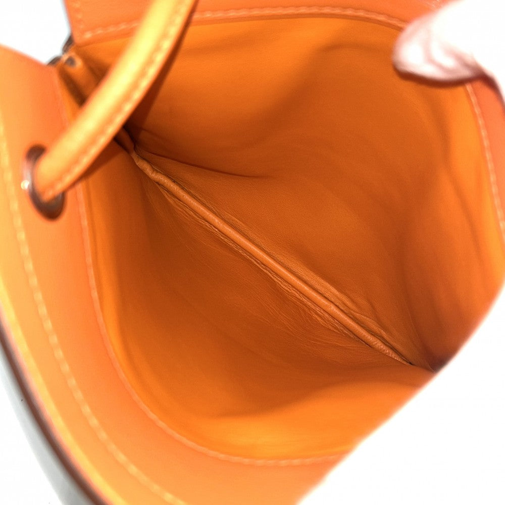 HERMES エルメス ショルダーバッグ アリーヌミニ ポシェット メンズ レディース D レザー オレンジ シルバー金具 ユニセックス 2019年【中古品】