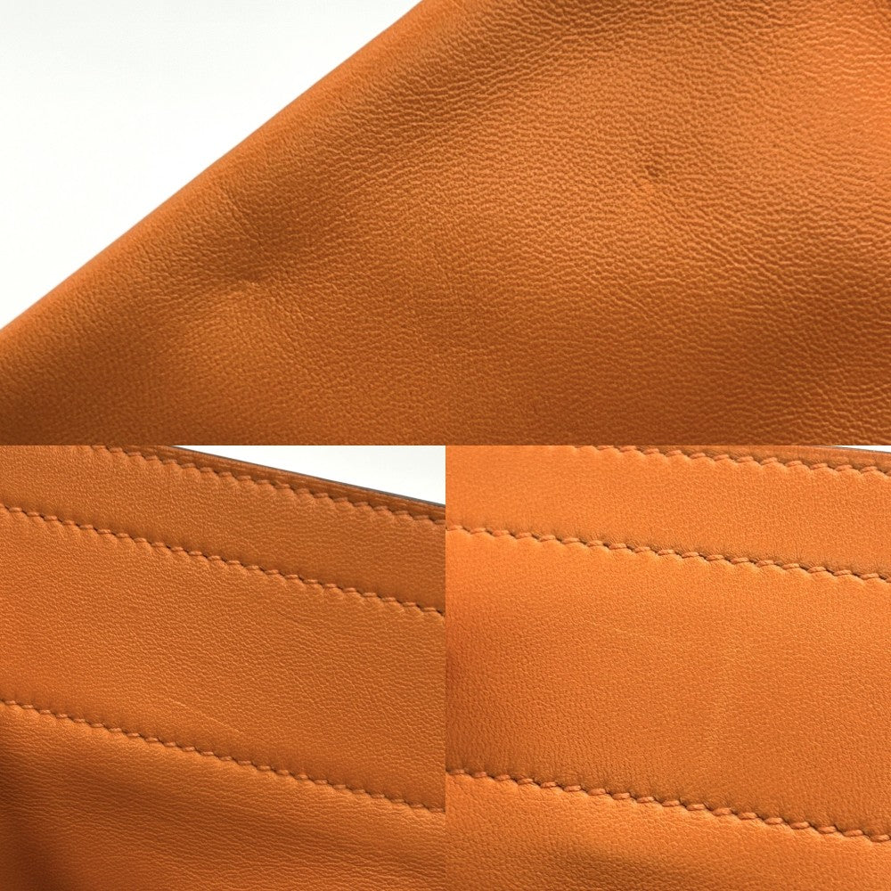 HERMES エルメス ショルダーバッグ アリーヌミニ ポシェット メンズ レディース D レザー オレンジ シルバー金具 ユニセックス 2019年【中古品】