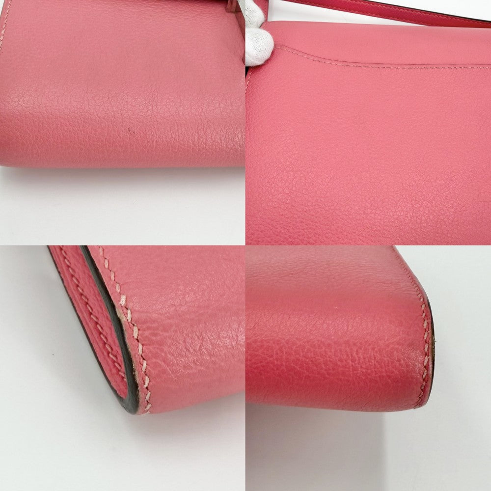 【開店SALE】 HERMES エルメス 長財布 コンスタンスロング　トゥーゴー ショルダーバッグ ロングウォレット ショルダーウォレット U刻印 ヴォーエプソン ピンク シルバー金具 レディース 2022年【中古品】
